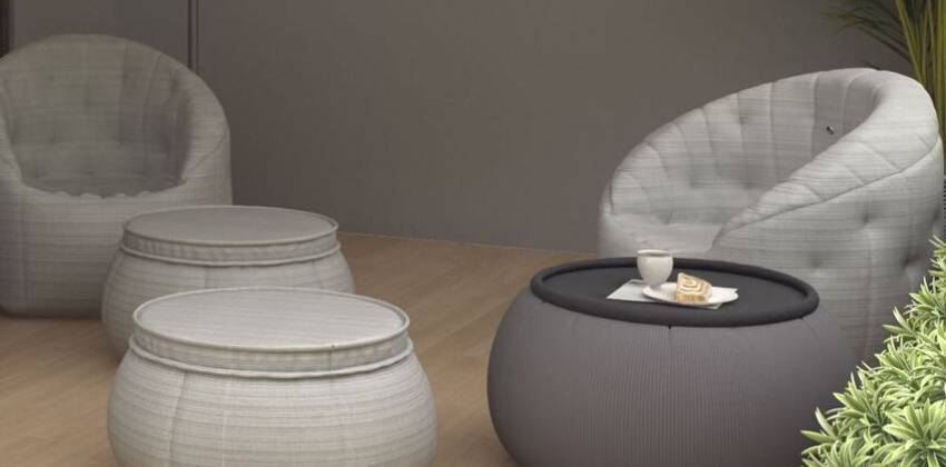 ambient lounge versa tables on an outdoor garden